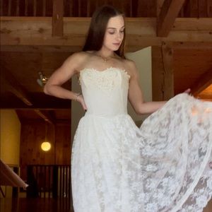Vintage Scott McClintock cream lace dress